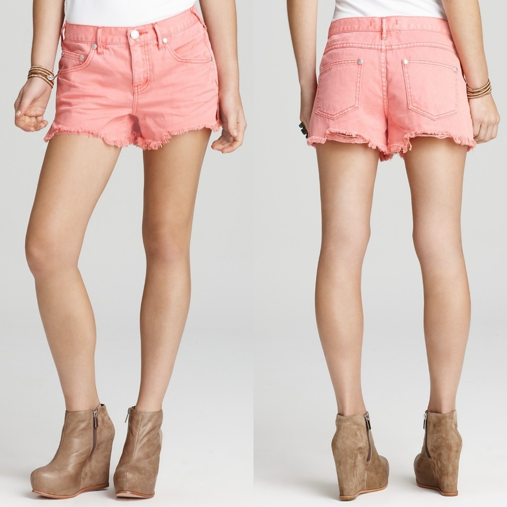 Free People Denim Cut Off Shorts in Melon Size 26